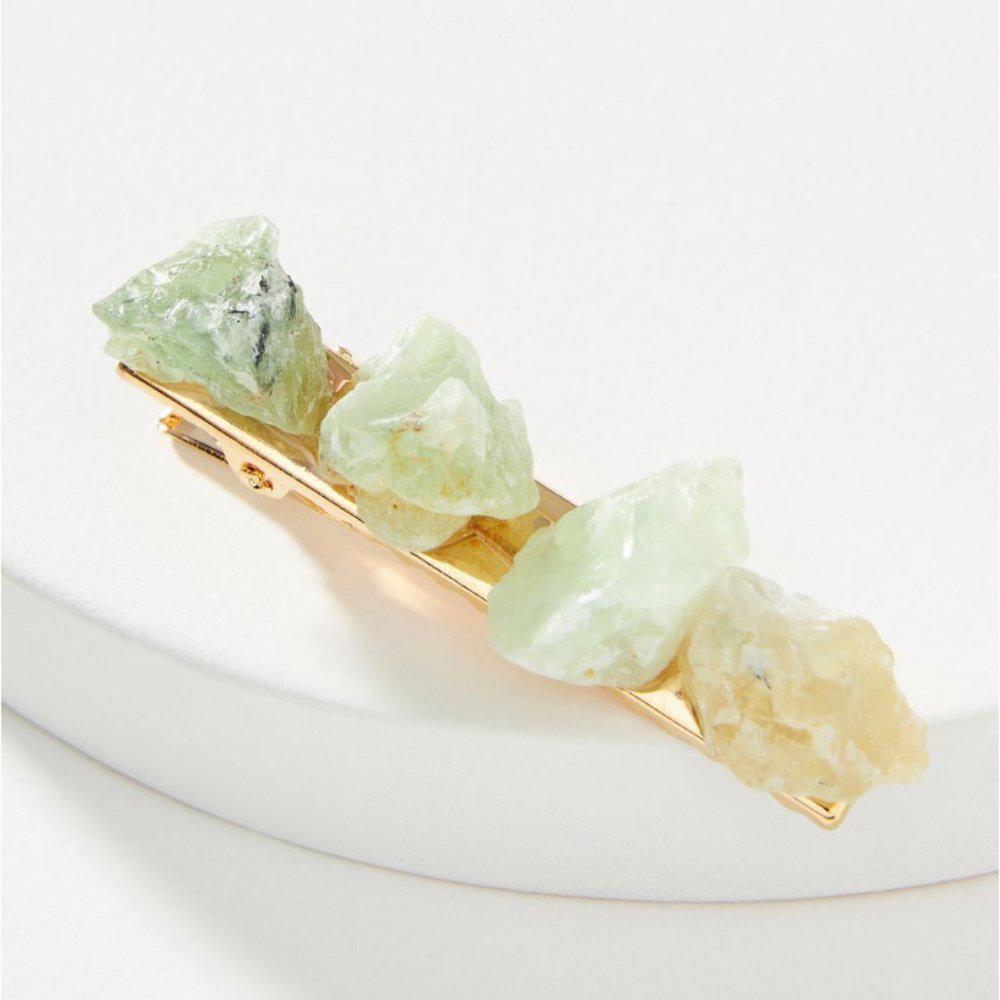 Anthropologie Gemstone Hair Clip in Moss